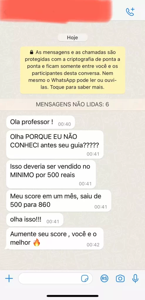 Depoimento de cliente — aumento de score